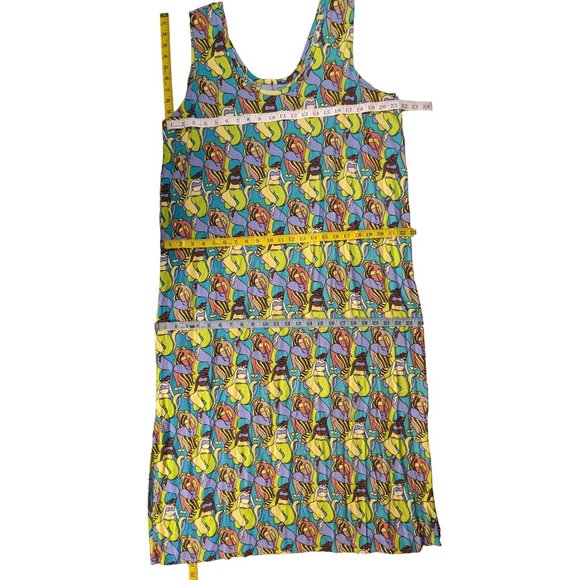 FLAX sleeveless summer Maxi Rayon abstract women art‎ print size L - Picture 3 of 6